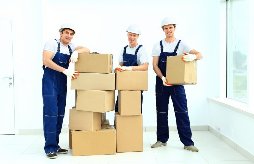 Local Maryland moving team navigating a townhouse move