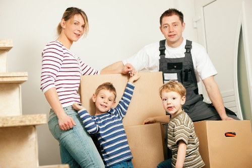 Moving crew coordinating a careful home move across Maryland