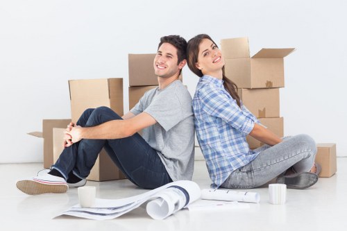 Professional van loading scene showing secure moving practices