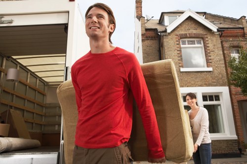 Practical man and van moving service across Maryland neighborhoods