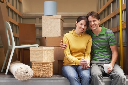 Prepared boxes and furniture for a local Maryland moving day