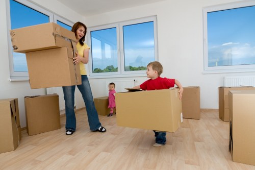 Loading furniture into a removal truck during a Maryland move