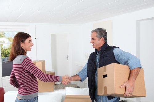 Packaged furniture and boxes ready for transport