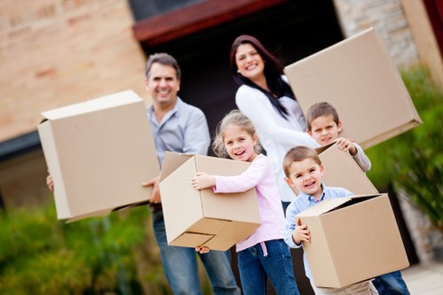 Maryland office moving team organizing workplace equipment