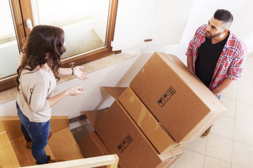 Van service loading furniture for a Maryland apartment delivery