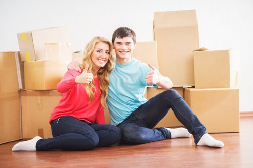 Business relocation team organizing furniture and equipment in Maryland